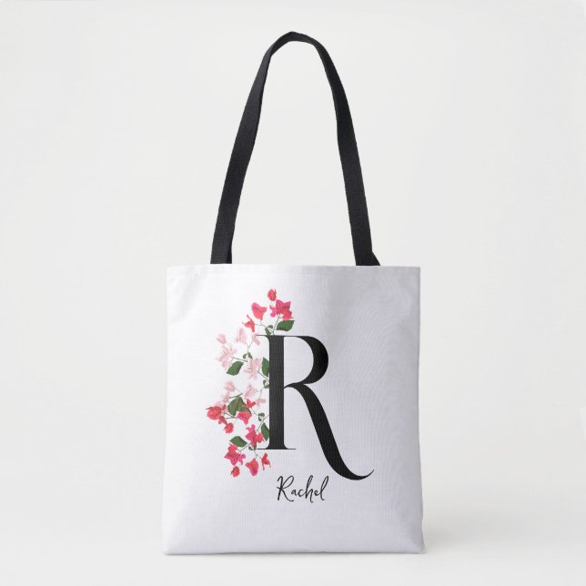 Personalised Monogram Name Tote Bag - Letter R (Front)
