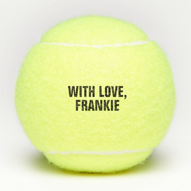 Personalised Monogram & Name Wedding Favour Tennis Balls (Front)