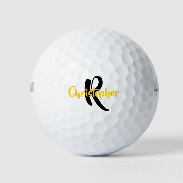 Personalised Monogram Name White Golf Balls (Front)
