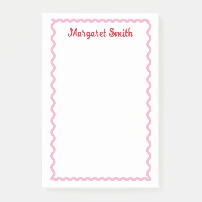 Personalised Monogram Notepads with Scallop Border (Front)