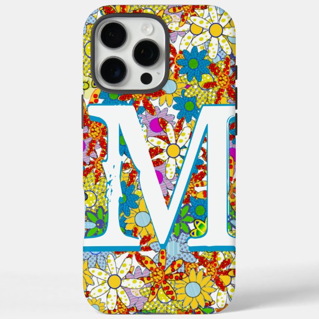 Personalised Monogram or Name Floral Pattern Case-Mate iPhone Case (Back)