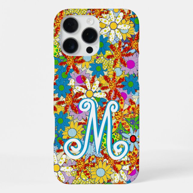 Personalised Monogram or Name Floral Pattern iPhone Case (Back)