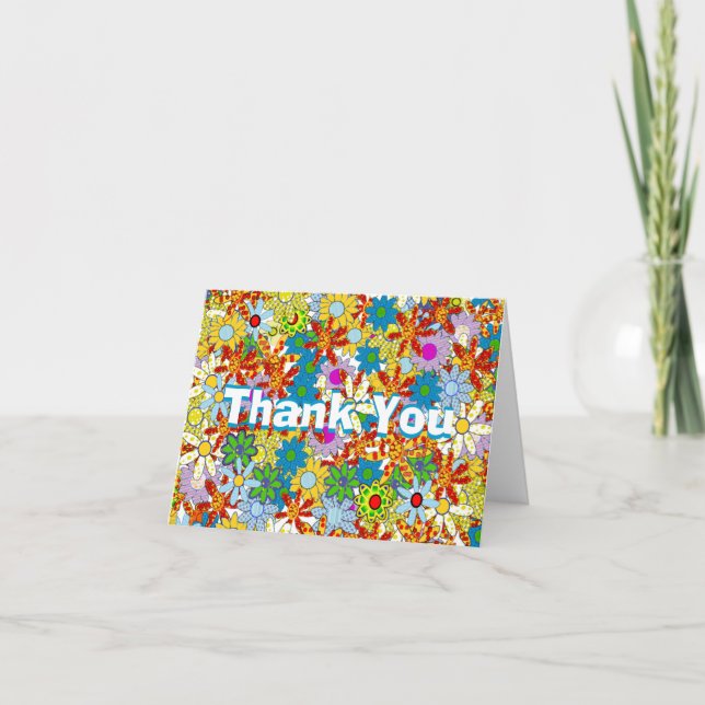 Personalised Monogram or Name Floral Pattern Thank You Card (Front)