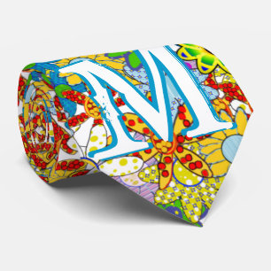 Personalised Monogram or Name Floral Pattern Tie