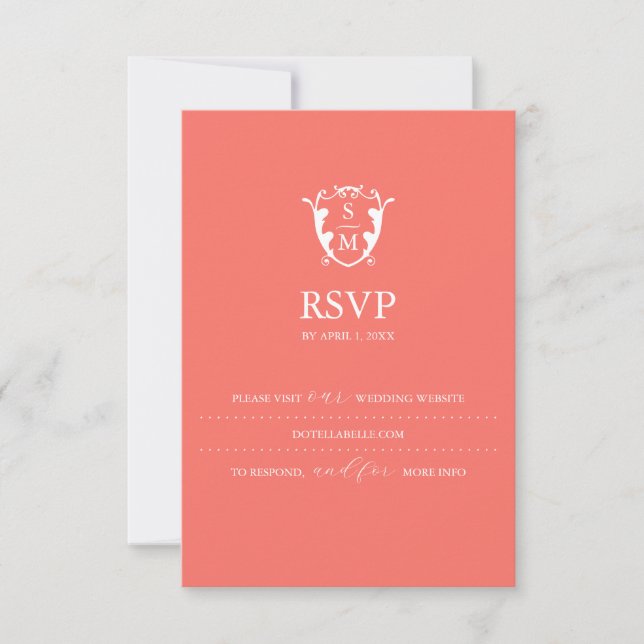 Personalised Monogram Orange RSVP Cards (Front)