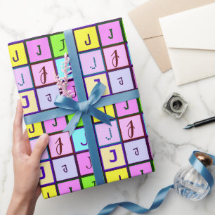 Personalised Monogram Pastel Colours for Birthday Wrapping Paper