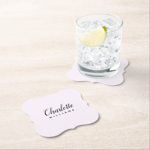 Personalised Monogram Pastel Pink Paper Coaster