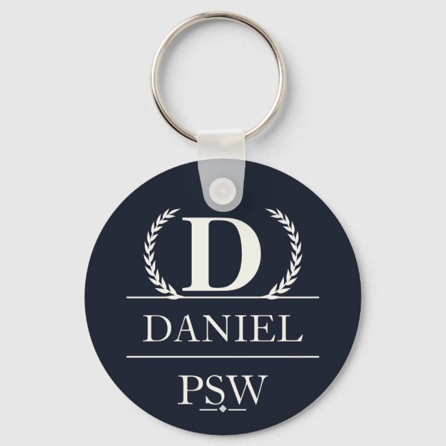 Personalised Monogram Personal Support Worker Key Ring (Front)