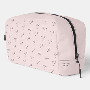 Personalised Monogram Pink Dopp Kit