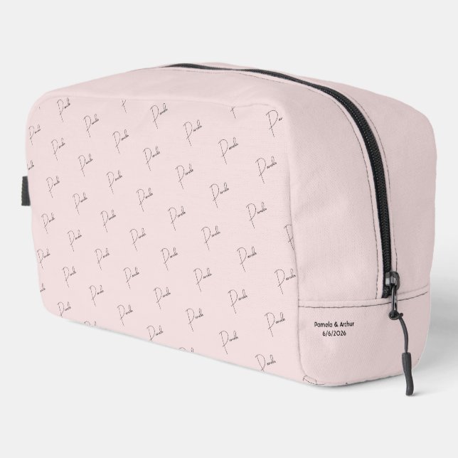 Personalised Monogram Pink  Dopp Kit (Right Corner)