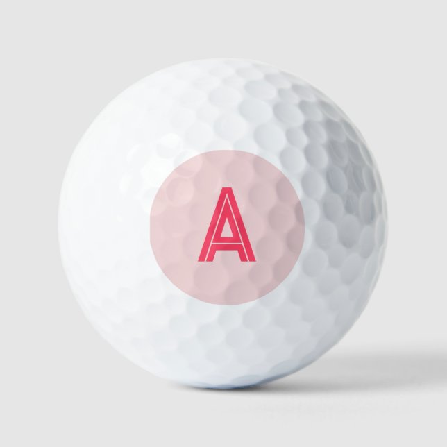 Personalised Monogram Pink Golf Balls (Front)