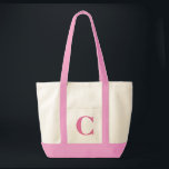 Personalised Monogram PINK   NATURAL TOTE Bag<br><div class="desc">Personalised Monogram PINK   NATURAL TOTE.  Custom create your own bag!</div>