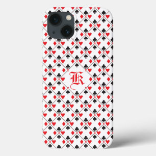Personalised Monogram Poker Playing Card Suit iPhone 13 Case