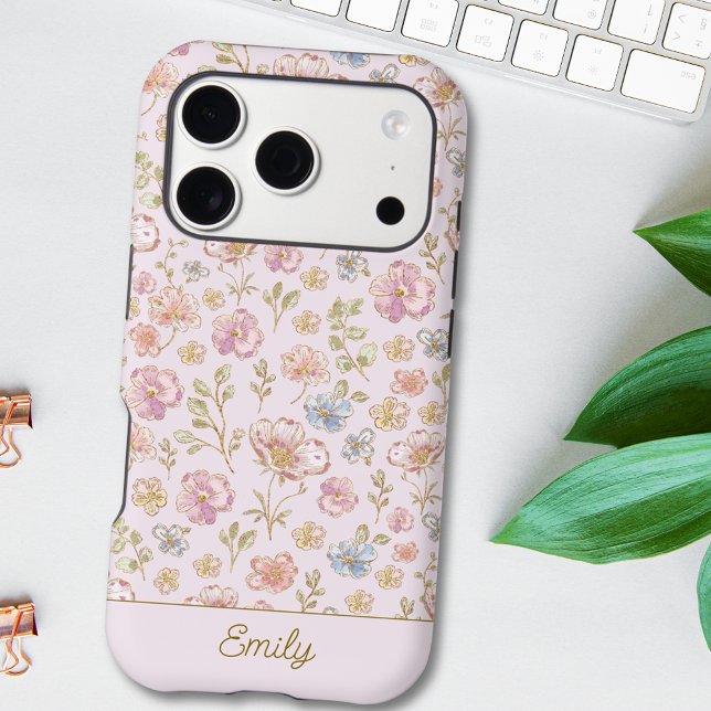 Personalised Monogram Pretty Vintage Floral (In situ)
