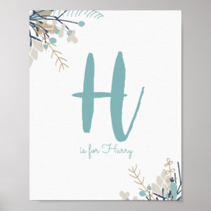 Personalised monogram print for nursery