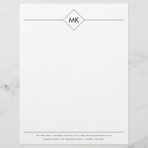 Personalised Monogram Professional Modern Custom Letterhead