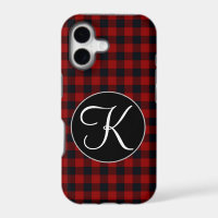 Personalised Monogram Red and Black Buffalo Plaid