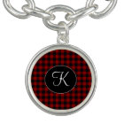 Personalised Monogram Red and Black Buffalo Plaid