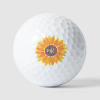 Personalised Monogram Rustic Sunflower