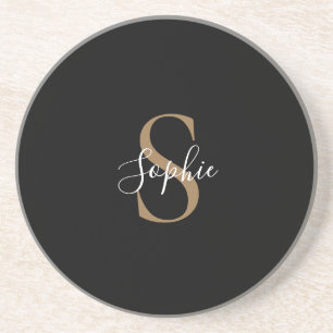 Personalised Monogram Script Elegant Customised Coaster
