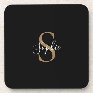 Personalised Monogram Script Elegant Customised Coaster