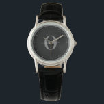 Personalised Monogram Script Name Black White Grey Watch<br><div class="desc">This elegant monogram and stylish script name design can be given as a gift for a birthday, wedding, bridal shower, anniversary, Mother's Day or any occasion. It can be personalised with the person's initial and name. You can change the font, font colour, font size and background colour using the Design...</div>