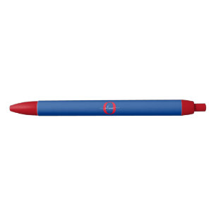 Personalised Monogram Script Name Blue White Red Black Ink Pen