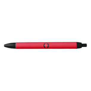Personalised Monogram Script Name Red Black White Ink Pen