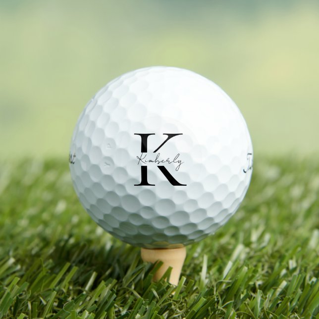 Personalised Monogram Script Name Titleist Pro V1 Golf Balls (Insitu Tee)