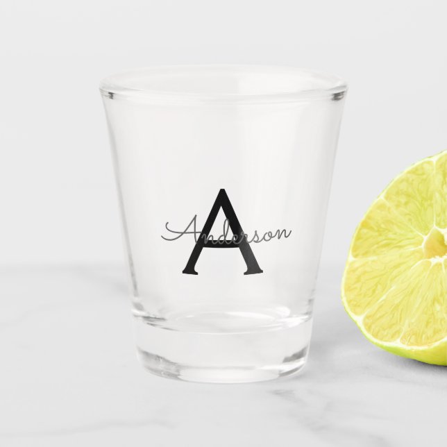 personalised Monogram  Shot Glass (Front)