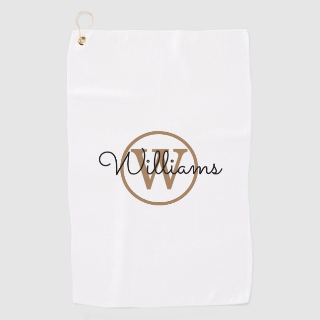 Personalised Monogram Signature Script Name Golf Towel (Front)