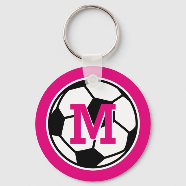 Personalised monogram soccer keychains for girls (Front)