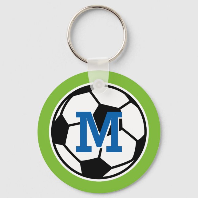 Personalised monogram soccer keychains for kids (Front)