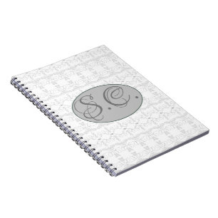 Personalised Monogram Spiral Notebook In Grey
