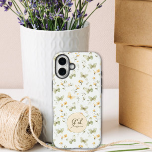 Personalised Monogram Spring Butterfly iPhone 16 Plus Case
