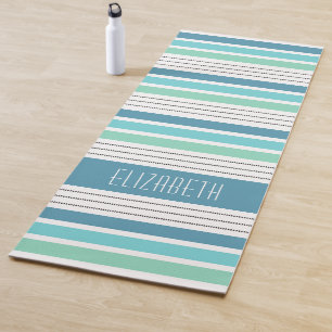 Personalised Monogram Striped Yoga Mat