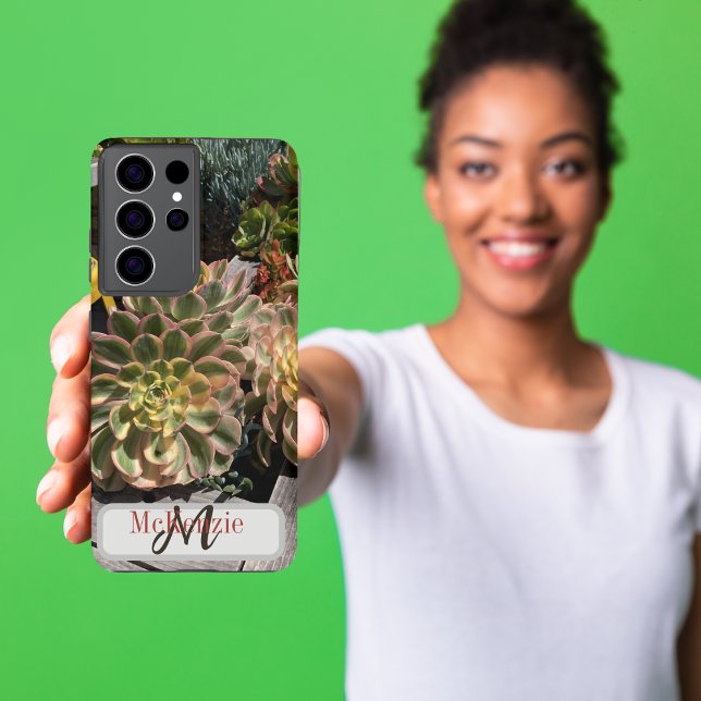 Personalised Monogram Succulent Garden Oceanside  Samsung Galaxy S21 Ultra Case (Creator Uploaded)