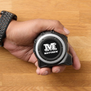 Personalised monogram tape measure gift for guys 1