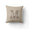 Personalised monogram taupe beige throw pillow