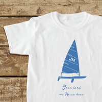 Personalised Monogram Text Sailboat Racing Blue