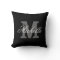 Personalised monogram throw pillow | Classy black