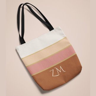 Personalised Monogram Tote Bag Elegant Dusty Rose