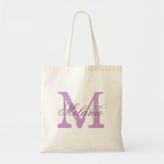 Personalised monogram tote bag | lavender purple