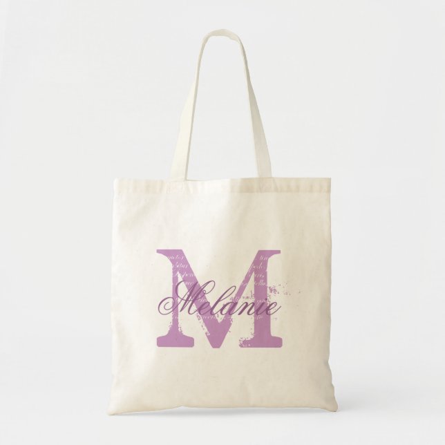 Personalised monogram tote bag | lavender purple (Front)