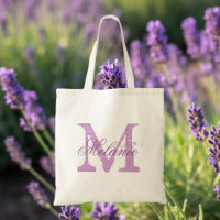 Personalised monogram tote bag | lavender purple