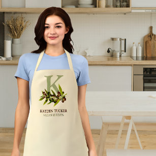 Personalised Monogram Vegan Kitchen Apron
