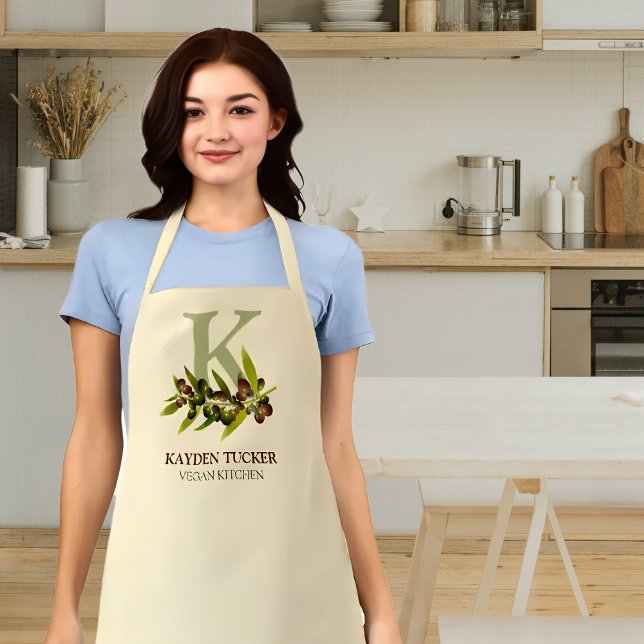 Personalised Monogram Vegan Kitchen Apron (Creator Uploaded)