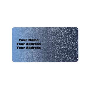 Personalised monogram vintage glitter shine blue s label