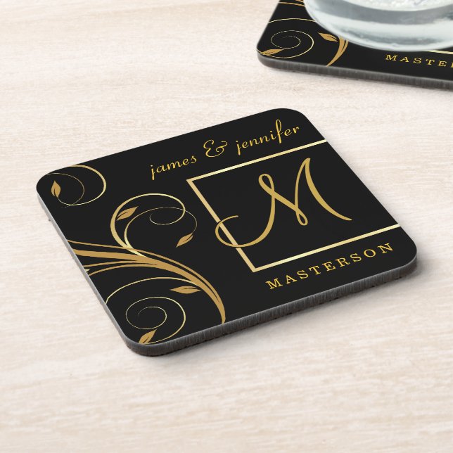 Personalised Monogram Wedding Gift Coaster Set (Left Side)