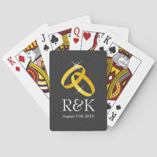 Personalised Monogram wedding rings playing cards